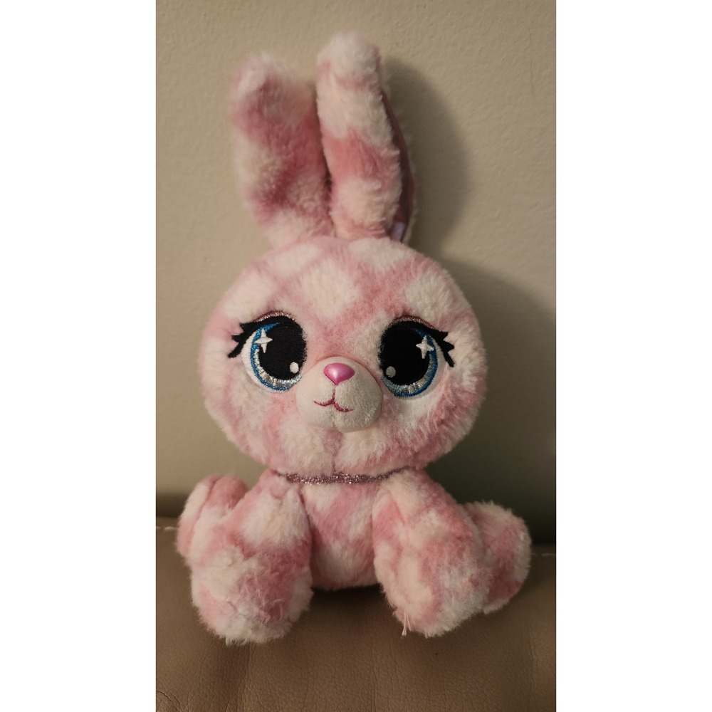 GUND P. Lushes Pets Trixie Karrats Pink Plaid Big Eyed EASTER‎ Rabbit Soft Plush